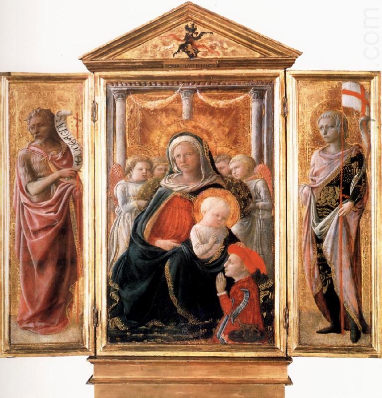 Madonna of Humility with Angels and Donor,St john the Baptist,St Ansanus Cambridge,Fitzwilliam Museum., Fra Filippo Lippi